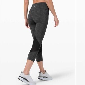 Lululemon Pace Rival Mid-Rise Crop 22” Heathered Black / Gray Women's Size 8